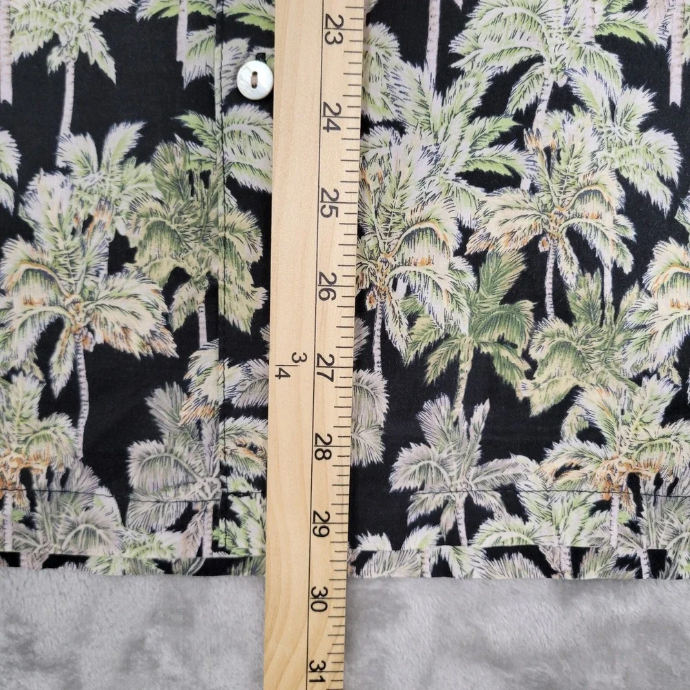 Tori Richard Men's Large Hawaiian Palm Tree Tropical Print Short Sleeve Shirt